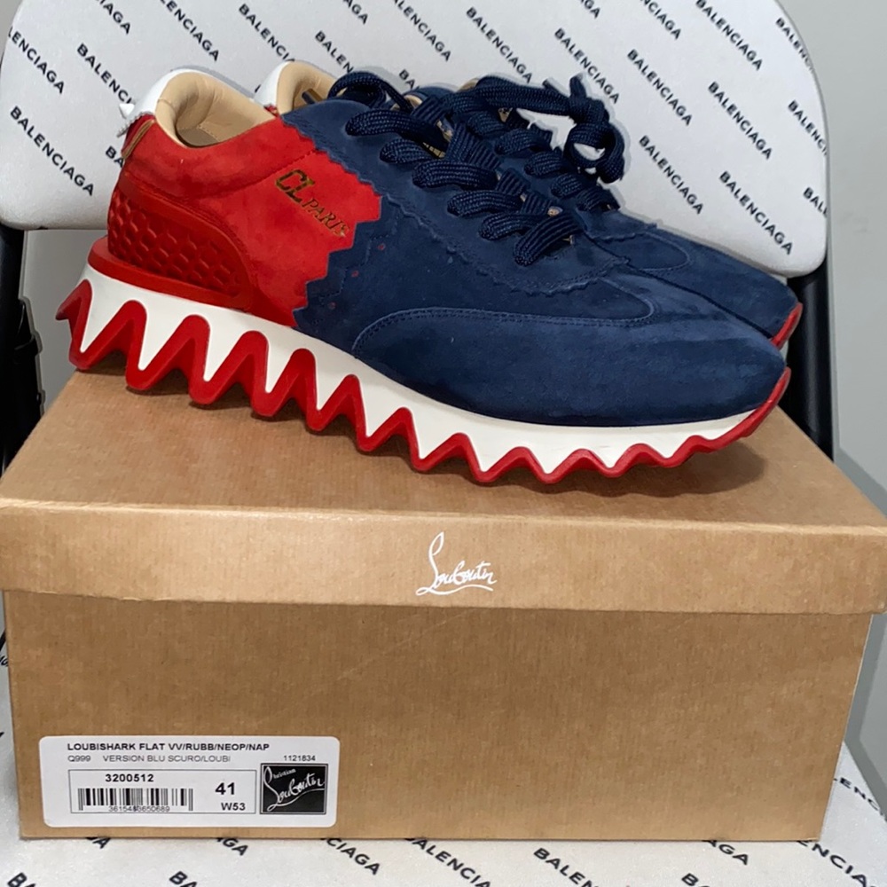 Christian Louboutin x Loubishark Flat Blue / Red